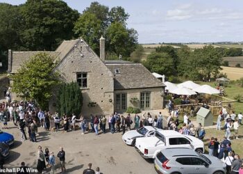 More than 400 people waited hours to be the first to enter Clarkson's new pub when it opened in August