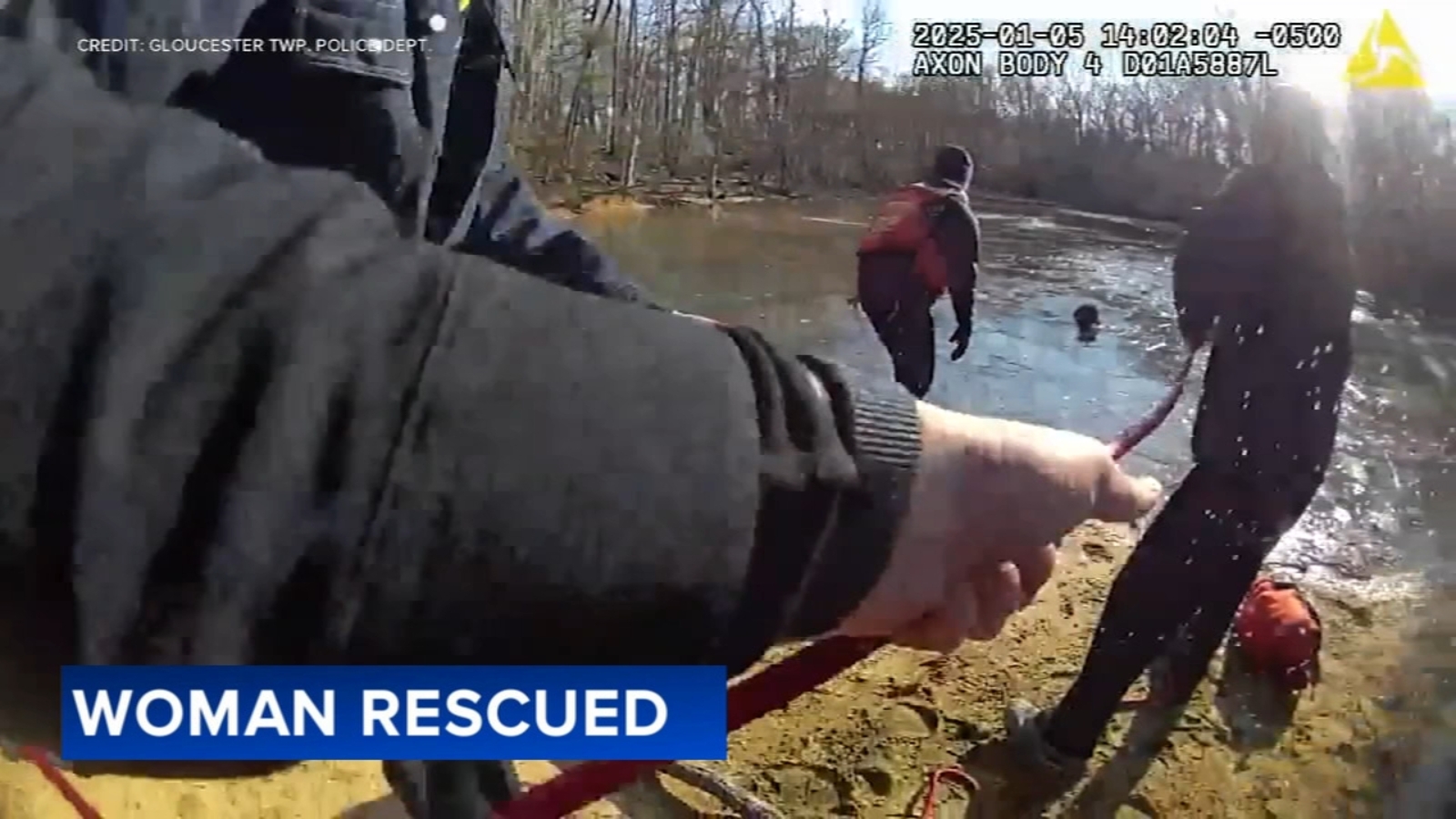 Chews Landing firefighters rescue woman and 2 dogs from frozen creek at Timber Creek Dog Park