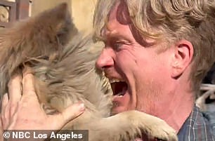 Heartwarming video posted online showed the moment Pacific Palisades resident Casey Colvin reunited with his beloved dog, Oreo, on Sunday