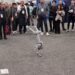 A Unitree Go1 robot dog doing a &quot;handstand&quot; at CES 2025