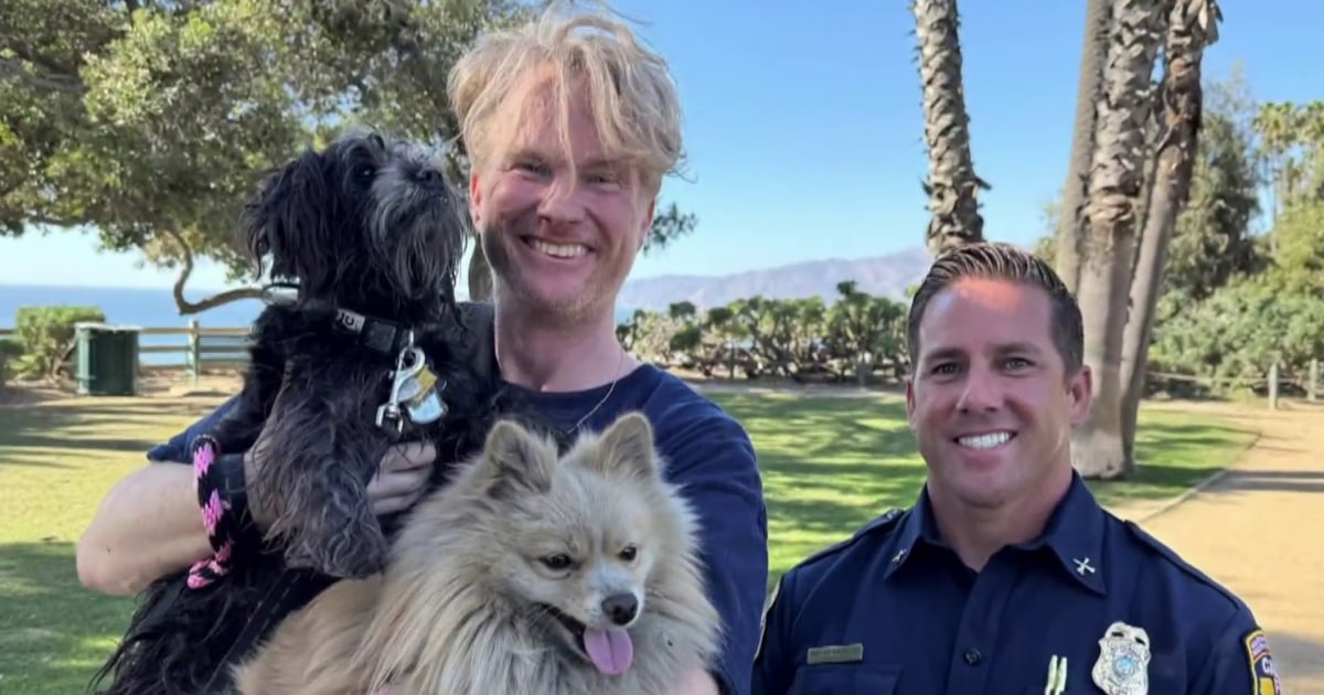 Joyful reunion of man and dog separated in fire